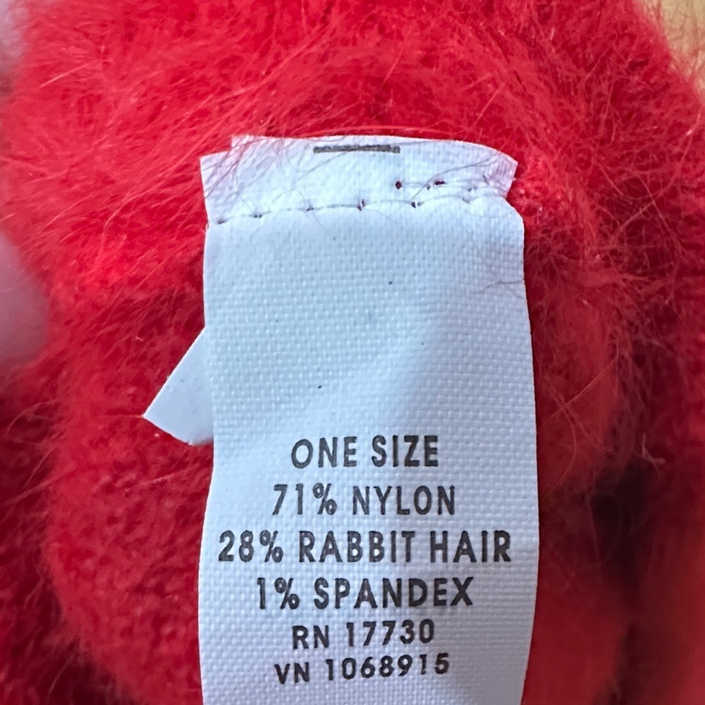 Rabbit Hair Red Beret - Picture 3 of 3